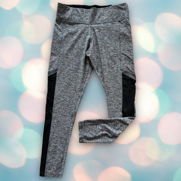Victoria’s Secret PINK Women’s Gray Black Ultimate Mesh Athletic Leggings Size L - Picture 2 of 7